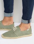 Soludos Lace Up Espadrilles - Green