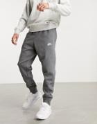 Nike Club Cuffed Sweatpants In Charcoal Heather-grey