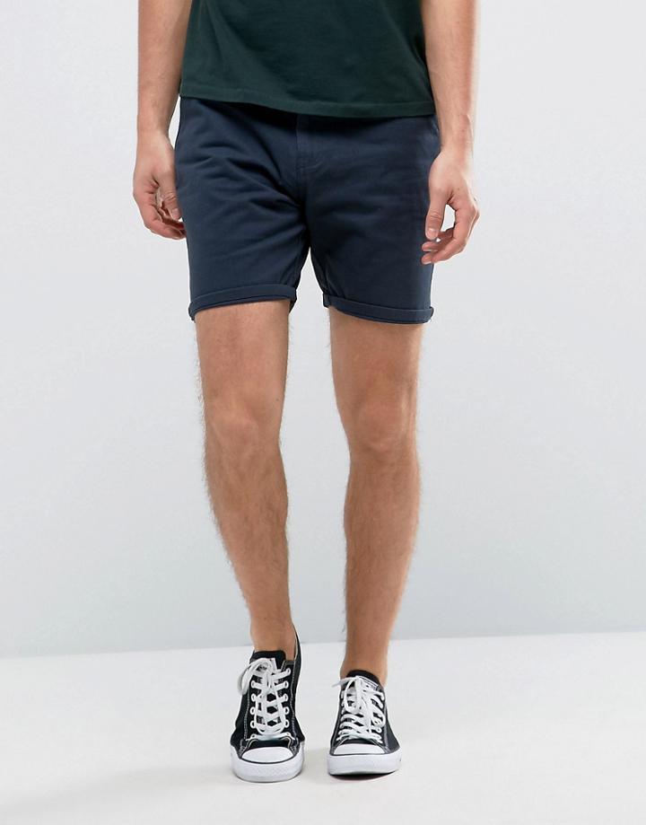 Brave Soul Basic Chino Shorts - Navy