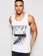 Asos Muscle Tank With Revolte Print - White