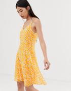 Selected Femme Floral Cami Mini Dress-yellow