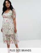 Elvi Floral Embroidered Dress - Multi
