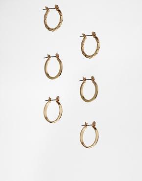 Asos 3 Pack 20mm Hoop Earrings - Gold