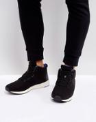 Asos High Top Sneakers In Black With Speckle Sole - Black