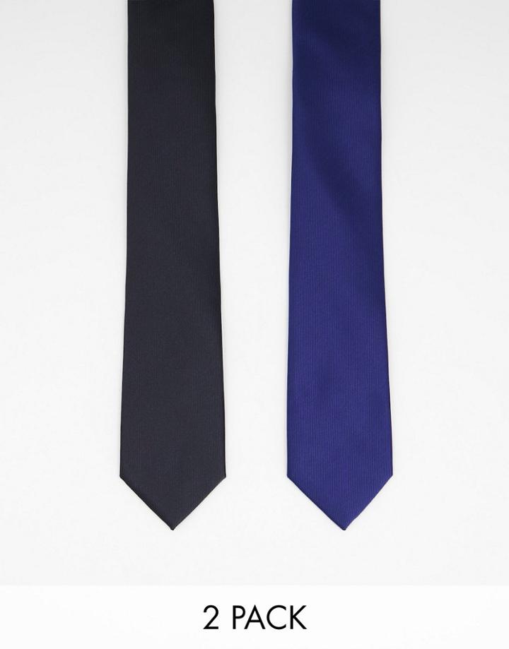 Gianni Feraud Multipack Tie In Black And Navy