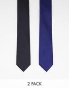 Gianni Feraud Multipack Tie In Black And Navy