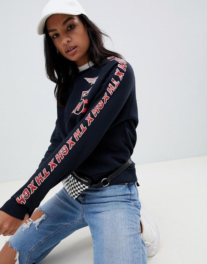 Tommy Hilfiger X Gigi Hadid Team Printed Sweatshirt - Black