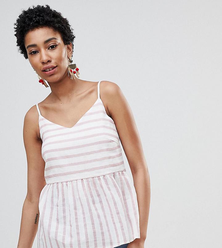 Vero Moda Tall Stripe Cami Top - Pink