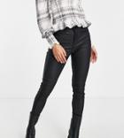 New Look Petite Lift And Shape Coated Jeans In Black