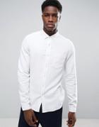 Asos Regular Fit Textured Linen Shirt In White - White