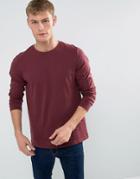 Asos Long Sleeve T-shirt With Crew Neck - Red