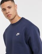 Nike Club Crew Neck Sweat In Navy
