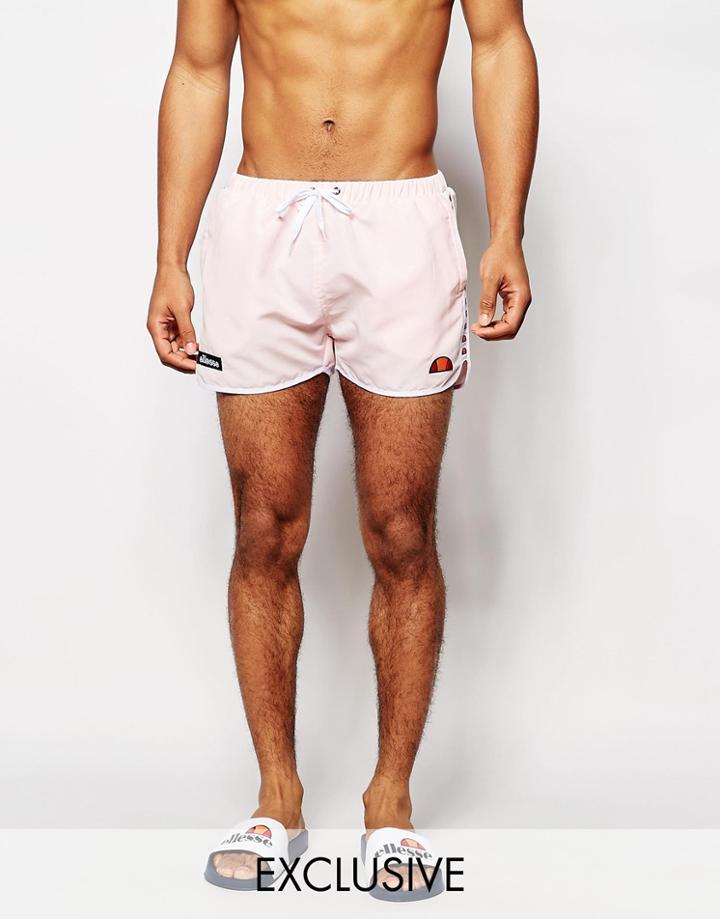 Ellesse Swim Shorts With Taping Exclusive To Asos - Pink