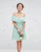 Asos Wedding Tulle Mini Dress - Green