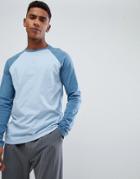 Asos Design Contrast Raglan Long Sleeve T-shirt - Multi