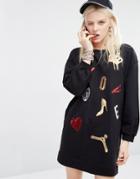Love Moschino Embellished Sweater Dress - Black