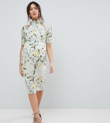 Hope & Ivy Maternity Floral Printed Pencil Dress - Multi