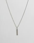 Designb London Line Pendant Neclace In Silver Exclusive To Asos - Silver