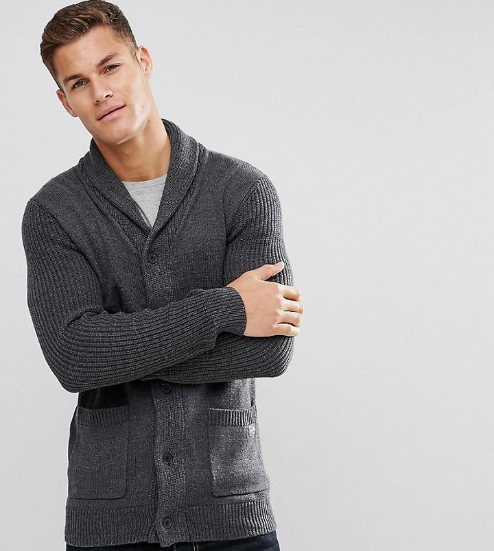 Jack & Jones Originals Shawl Neck Cardigan - Gray