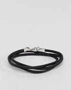 Seven London Black Leather Wrap Bracelet - Black