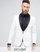 Only & Sons Super Skinny Tuxedo Suit Jacket - White
