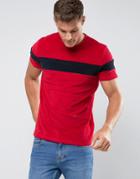 Asos T-shirt In Towelling With Contrast Body Panel - Red