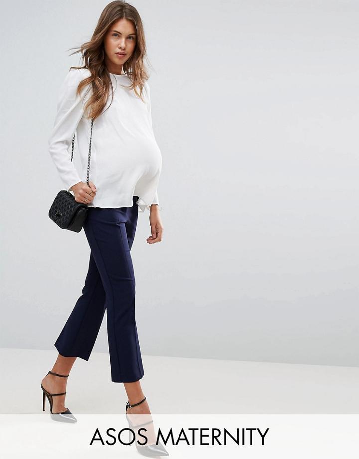 Asos Maternity Tailored Kick Flare Pants - Navy