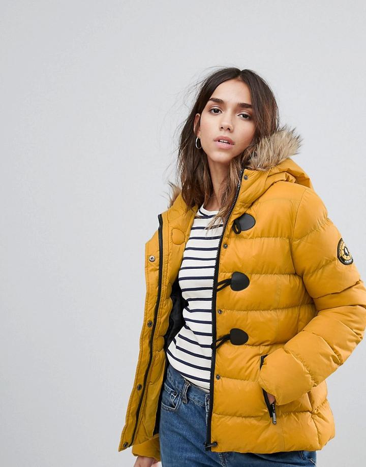 Brave Soul Short Padded Coat - Yellow