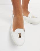 Fiorelli Mia Leather Loafers In Cream-white