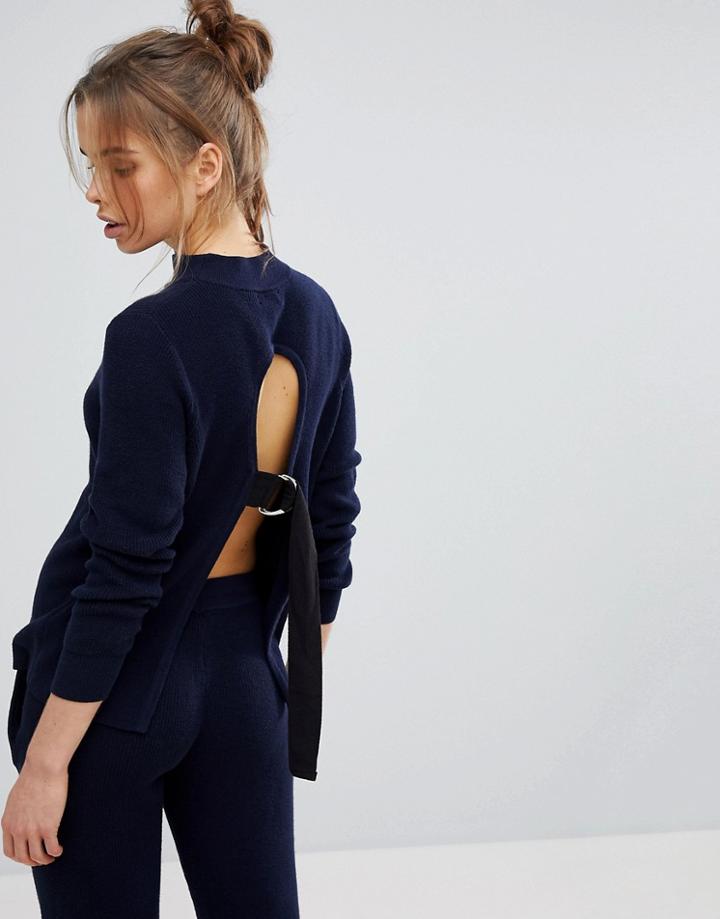 Micha Lounge Tie Back Sweater - Navy