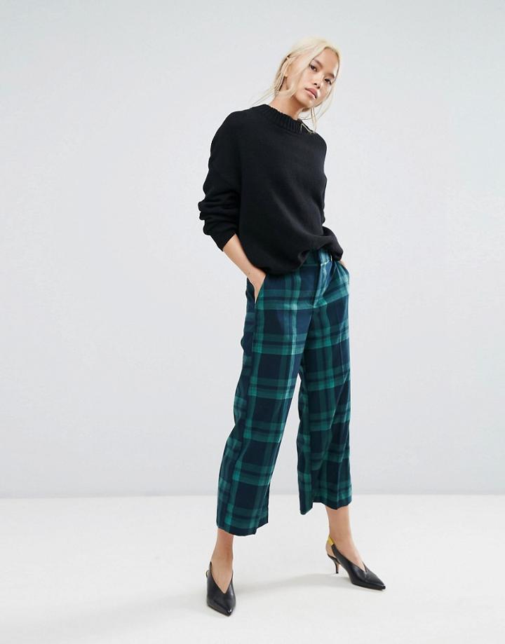 Gestuz Check Culottes - Green