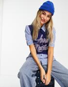 Love Moschino Logo Sweater In Blue-blues