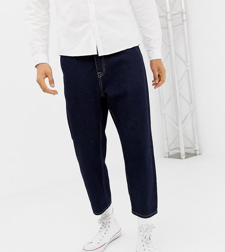 Noak Straight Leg Cropped Jeans In Rinse Wash-blue