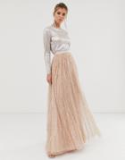 Needle & Thread Shimmer Sequin Maxi Skirt In Rose-pink