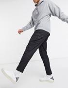 Topman Tapered Smart Cargos In Black