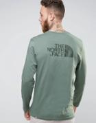 The North Face Long Sleeve Top With Easy Logo In Green - Green