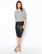 Asos Pencil Skirt In Leather Look - Black