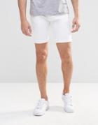 Asos Super Skinny Denim Shorts In White - White