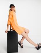 Asos Design Oversized T-shirt Dress In Orange