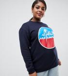 Daisy Street Plus Boyfriend Sweatshirt With Vintage Alpine Meadows Graphic - Navy