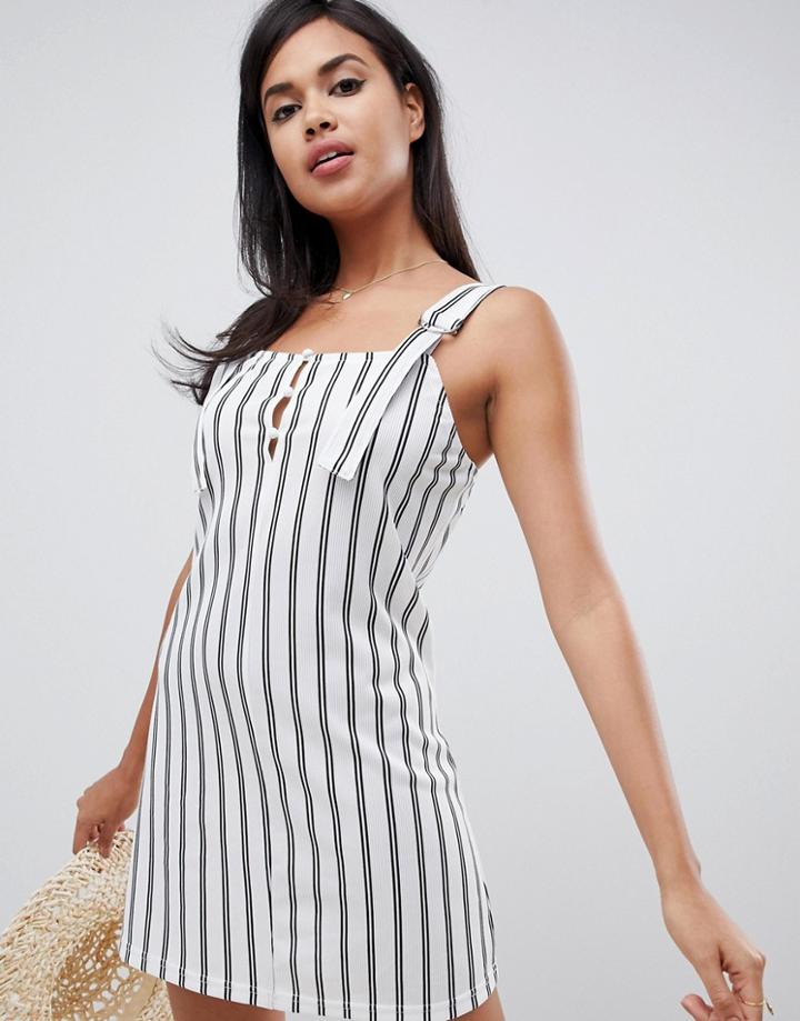 Glamorous Beach Dress In Stripe-multi