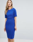 Vesper Short Sleeve Pencil Dress - Blue
