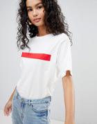 Only Black Strike Through T-shirt - White
