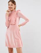 Asos Cutie Pie Velvet Dress - Pink