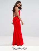 City Goddess Tall Maxi Dress With Bow Back - Red