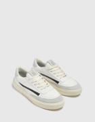 Pull & Bear Vintage Lace-up Sneakers In White