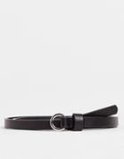 Svnx Pu Leather Belt With Gold Buckle In Black