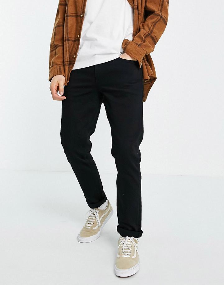 Asos Design No Fade Black Stretch Slim Jeans