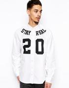 A Question Of Shirt With Stay Real Print - White