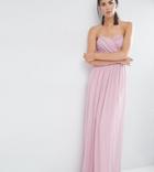 Asos Tall Chiffon Bandeau Maxi Dress - Pink